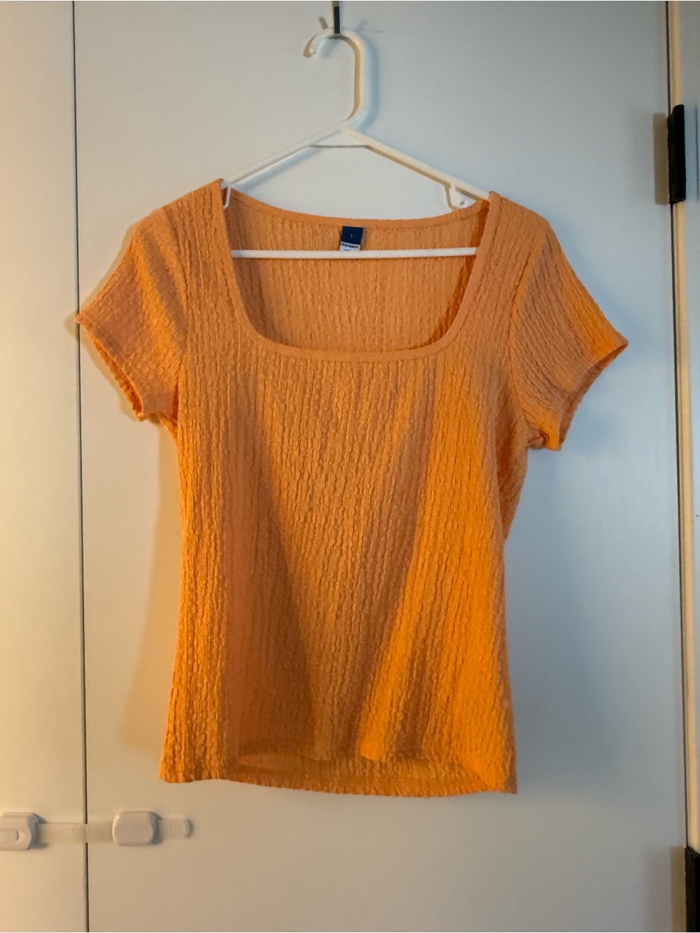 Old Navy Orange Square Neck Short Sleeve Top